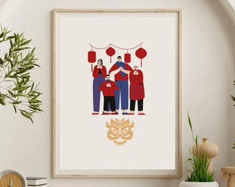 Year of the Horse Print | Minimalist Chinese New Year Decor (Digital Download)