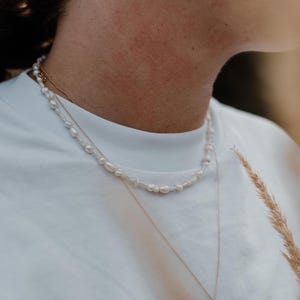 Filigree pearl necklace choker made of small preloved freshwater pearls