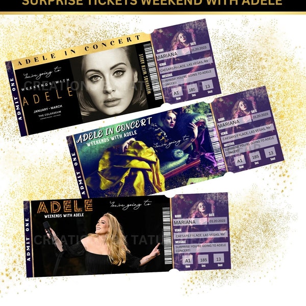 Adele Concert Ticket Etsy