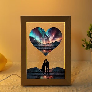 Mappa delle costellazioni personalizzata, luce notturna con mappa delle stelle in cornice di legno, cielo notturno personalizzato, stelle al matrimonio, regalo di San Valentino, regalo di fidanzamento