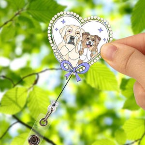 Custom Pet Art Photo ID Badge Reel, Personalized Dog or Cat Face Clip, Custom Pet Portrait Photo Badge Reel, Name Badge, Nurse Badge Reel