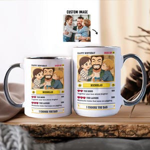 Taza personalizada de anime para el Día del Padre, taza personalizada de anime para intercambiar, regalo para el Día del Padre de parte de niños, taza Poke-Dad para hombre, regalo para esposo gamer