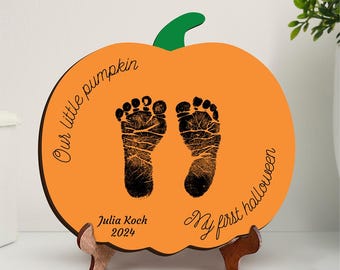 Little Pumpkin Footprint Art: Baby's First Halloween Keepsake (Digital Download)