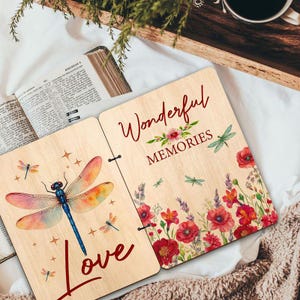 Aangepaste kaarthouder met vlinder en bloem, opberger voor boekenherinnering, opberger voor vakantie- en verjaardagskaarten, houder voor wenskaarten en organizer