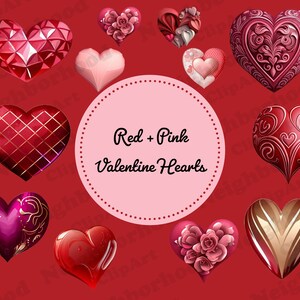Red and Pink Heart Clipart - 19 HD 2048 x 2048 PNG images - Valentine&#39;s Day holiday decoration stickers heart shaped heart clipart