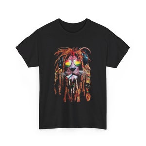 Bob Marley Rastafarian Lion Reggae Music T-Shirt - Inspirational Tee with Jamaican Vibes - Rastafarian Inspired Unisex Tee for Music Lovers