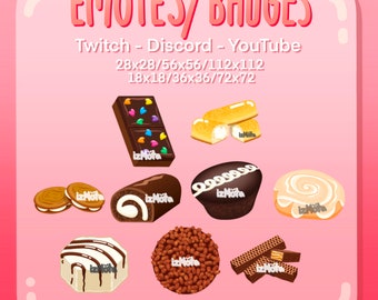 Emote/emblemas de lanches icônicos (9) | Twitch, YouTube, Discord | Famoso emote de lanche e pacote de distintivos para streaming ou mensagens de discórdia!