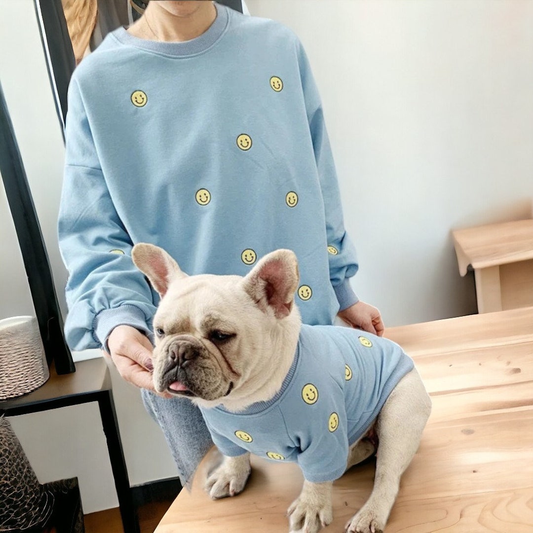 4 Clolor Smiley Face Matching Dogs and Owner Hoodie, Personalized Happy