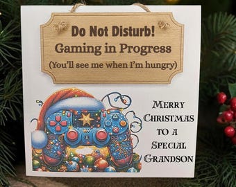 Luxury Gamer Christmas Card with Engraved Keepsake, Personalised for Son, Grandson, Nephew, Godson
