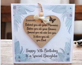 Luxury Daughters Birthday Card with Keepsake and Gift Box, Personalised Daughter Card, Handmade Card, Custom Greetings Card
