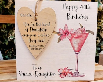Luxury Daughters Birthday Card with Keepsake and Gift Box, Personalised Daughter Card, Handmade Card, Custom Greetings Card