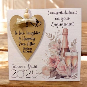 Luxury Couples Engagement Card with Keepsake and Gift Box, Personalised Engagement Card, Handmade Card, Custom Greetings Card