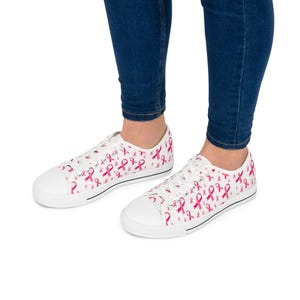 Sneakers, Breast Cancer Awareness, Support Shoes, Women&#39;s Bold Statement Athletic Footwear, Pink Ribbon Advocacy Gift, Walk for the