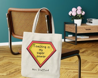 Personalised teacher tote bag