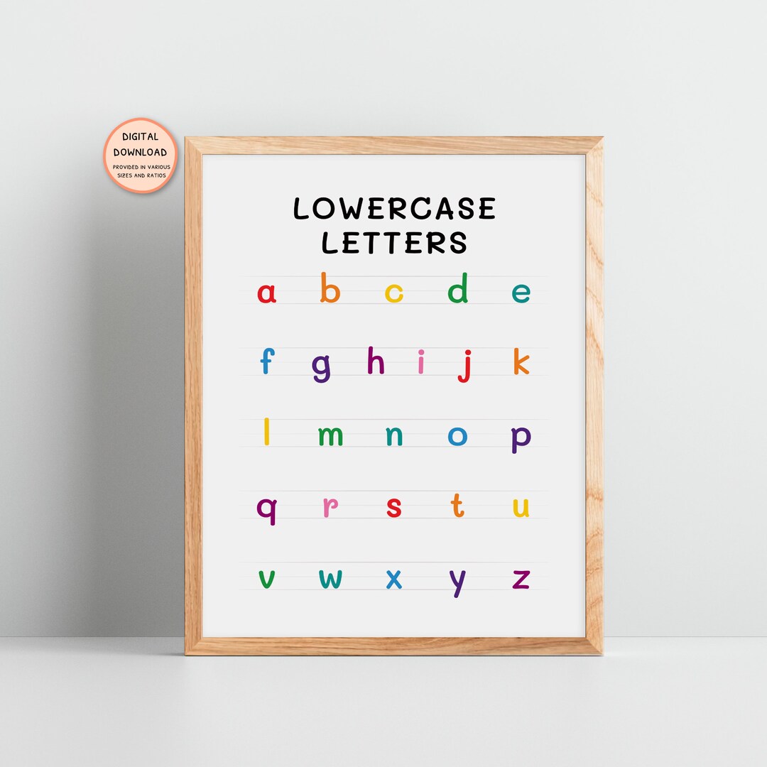 Rainbow Lowercase Letters Poster Classroom Poster Early Etsy