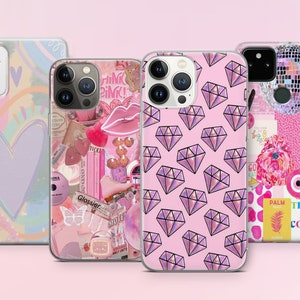 Leuke nieuwe trend populaire roze lip print diamanten telefoonhoesje iPhone14 13 12 11 Samsung Galaxy S21 Note Ultra A21 Google Pixel 5/6/7