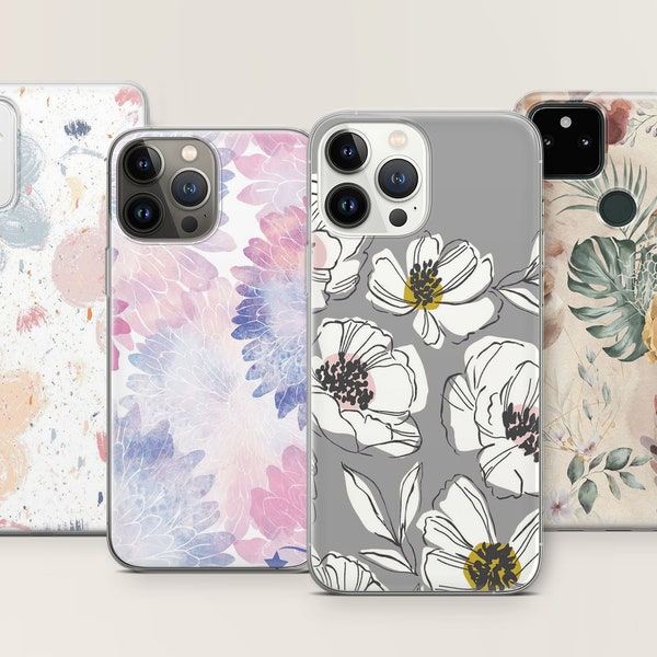 Coque de téléphone mignon coquelicot fleur marguerite oiseau iPhone14 13 12 11 Samsung Galaxy S21 Note Ultra A21 Google Pixel 5/6/7 coque de téléphone Groovy