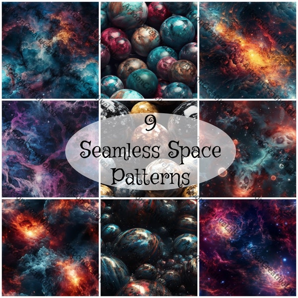 Galaxy Digital Papers, Space Patterns, Universe Cosmic Background,  Stars Textures, Scrapbook Papers, Commercial Use - Instant Download JPG