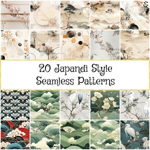 Japandi Seamless Patterns Digital Pack, Minimalist & Zen Home Design, Perfect for Wallpaper and Fabric, Housewarming Gift Idea