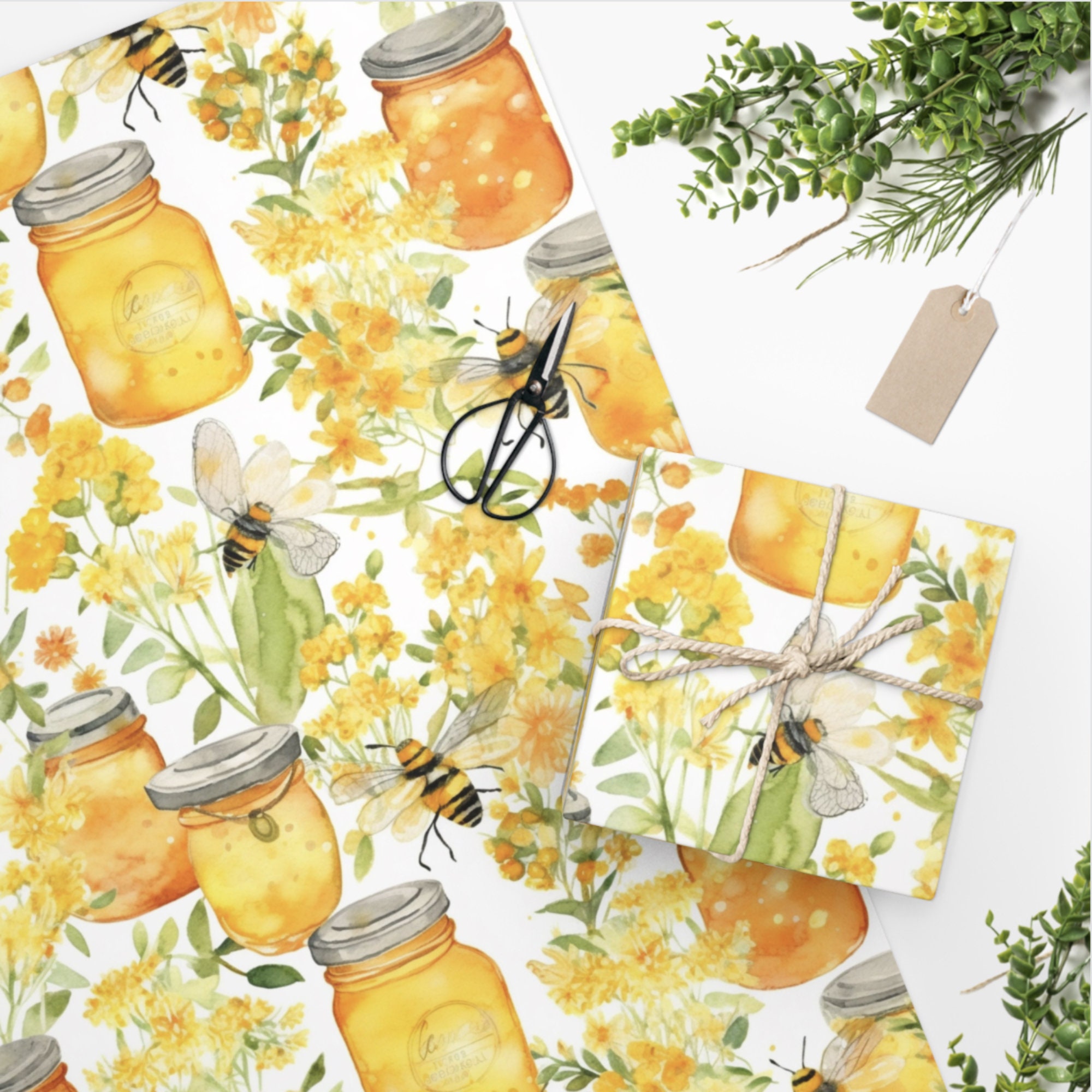 Sunflower Honey Bees Seamless Patterns - Digital Paper Pack Gold Honey ...
