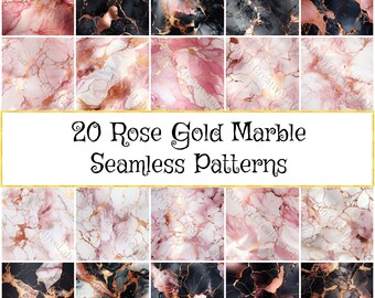 Luxurious Rose Gold Marble Seamless Paper, Digital Paper Pack for DIY Crafts, Perfect Gift for Art Lovers, Backgrounds