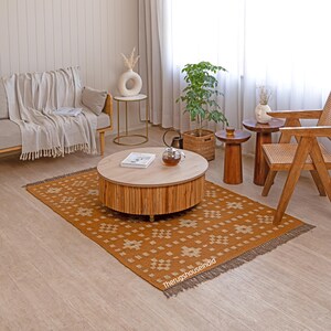 Traditional Wool Jute Kilim Rug, Kilim Dhurrie Rug, Indian Jute Area Rug, Bohemian Jute Rug, Natural Braided Kilim Rug, Flatweave Kilim Rug