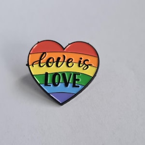 Love Is Love Rainbow Heart New Enamel Pin LGBTQ pride ally gift lapel