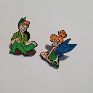 Pair Peter Pan and Tinkerbell new Enamel Pins