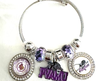 Prairie View A&M Panthers Custom 7.5 Inch Charm Bracelet HBCU Collegiate Black College