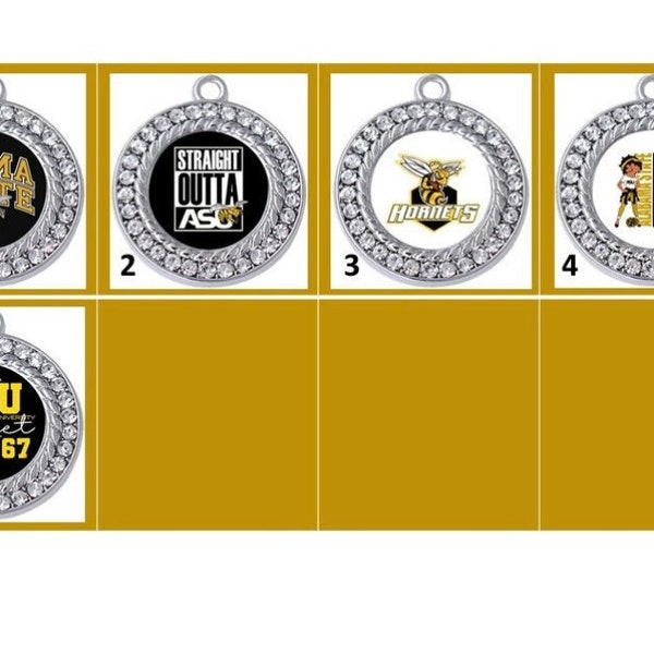 Alabama State Hornets HBCU Collegiate Black College Jewelry Making Charms (ASU)