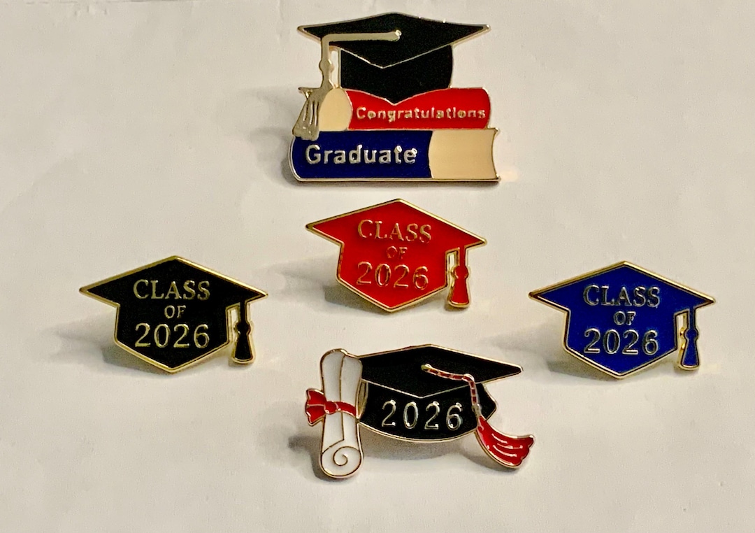 Graduation Enamel Lapel Pin Class of 2026 Cap & Gowns Metal Lapel Pins ...