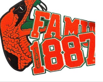 Florida A & M Rattlers FAMU HBCU Patch Gestickter Aggies Patch für Jeansjacke Tasche Jeans, College Geschenk Schwarze College Patches