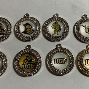 UCF Central Florida Knights Collegiate DIY Do It Yourself  Jewelry Making Charms Glass Dome Charms