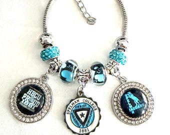 Spelman College Jaguars Custom Adjustable Charm Bracelet Beads Charms HBCU Collegiate Black College #99