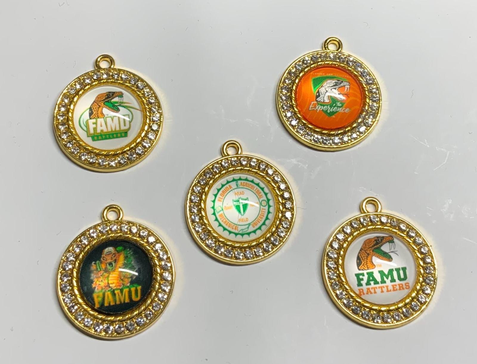 Florida A&M University Rattlers HBCU Gold (Color) Collegiate Black College Jewelry Making Charms (FAMU)
