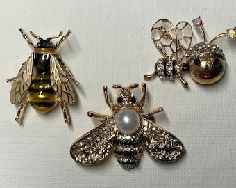 Broche faite main pour femmes, bourdon magnifiquement détaillée, abeille, épinglette en émail réaliste