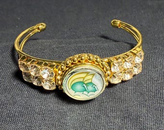 Norfolk State Spartans Custom Made Snap Bead Adjustable Gold and Silver Color Stainless Steel Bracelet Collegiate Black College HBCU