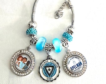 Spelman College Jaguars Custom Adjustable Charm Bracelet Beads Charms HBCU Collegiate Black College #98