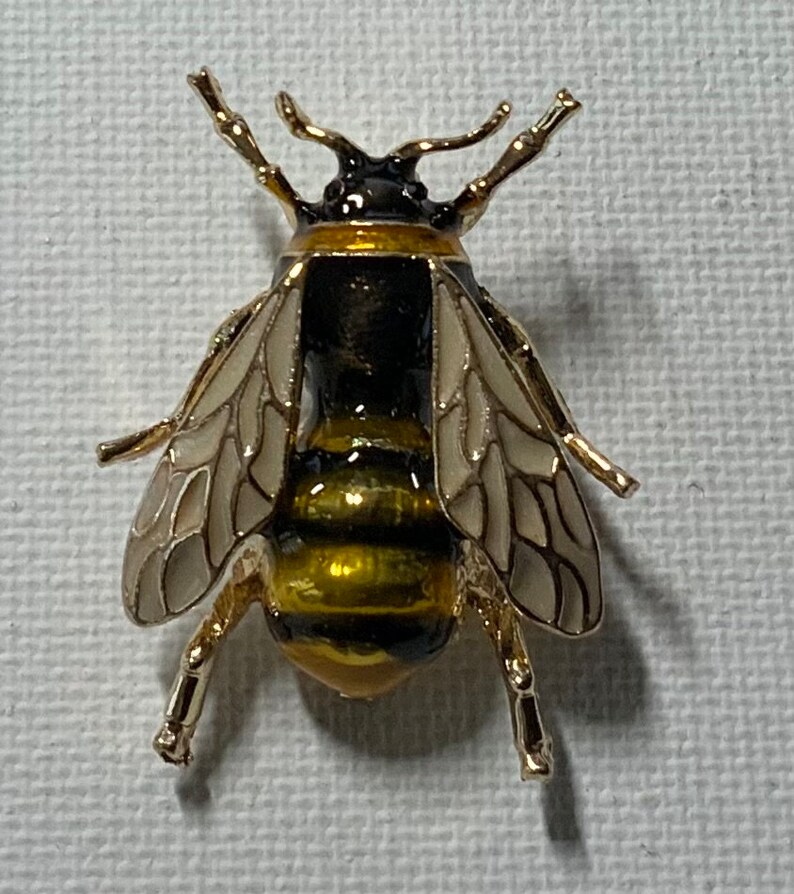 Wunderschön detaillierte Bumble Bee Honey Bee Handgemachte Frauen Brosche Anstecknadel Realistische Emaille Pin Bee #1