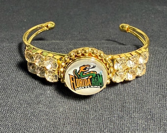 Florida A&M Rattlers FAMU Snap Charm Stainless Steel Bracelet HBCU Collegiate Black College