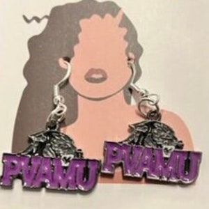 Prairie View A&M Panthers (PVAMU) HBCU Collegiate Black College Earrings Enamel Charm