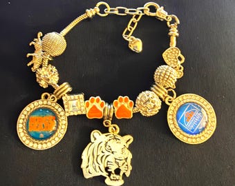 Savannah State Tigers Custom Adjustable Charm Bracelet HBCU Collegiate Black College (SSU) #1