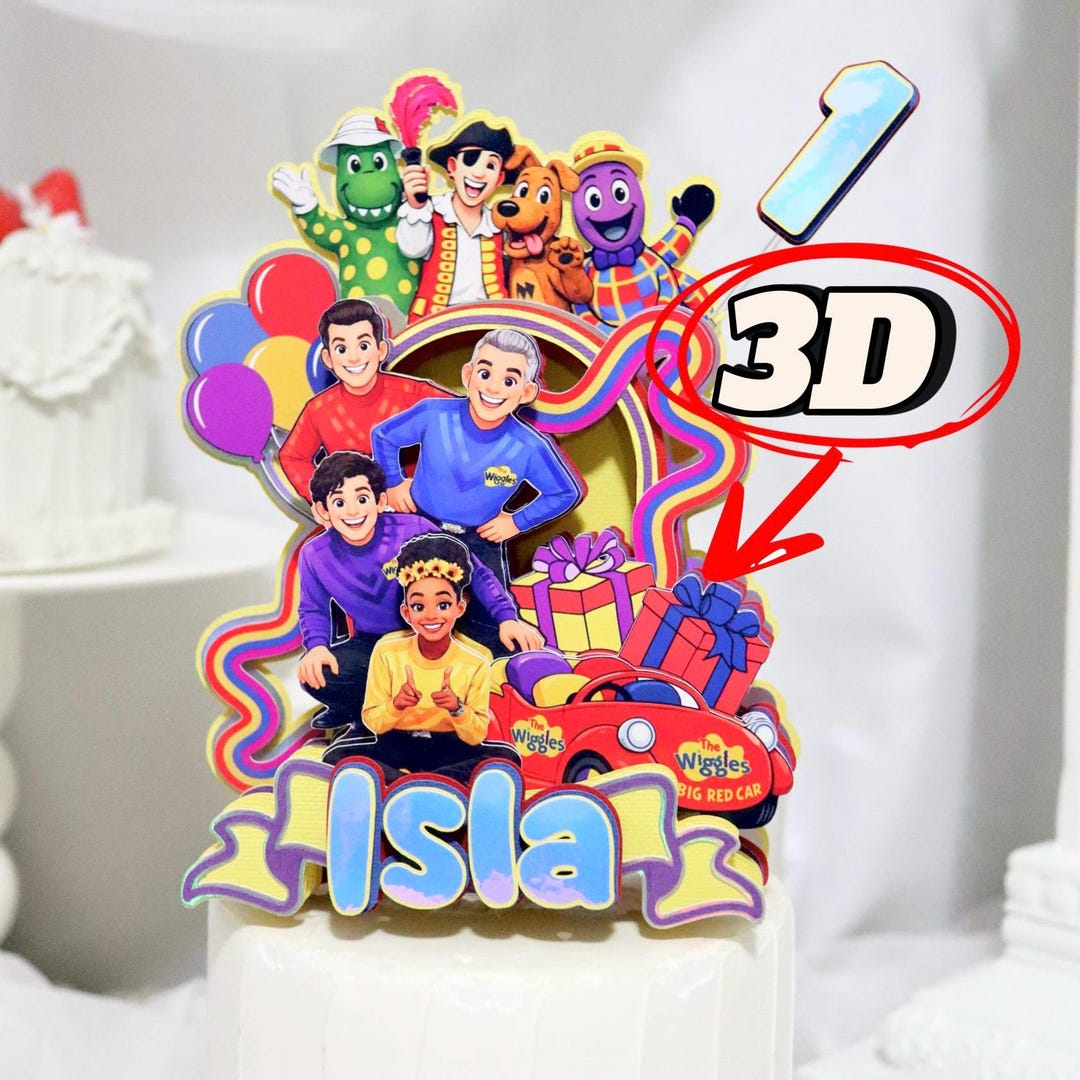 Wiggles Birthday Cake Topper, Personalised 3D Keepsake, Handmade Etsy — free download