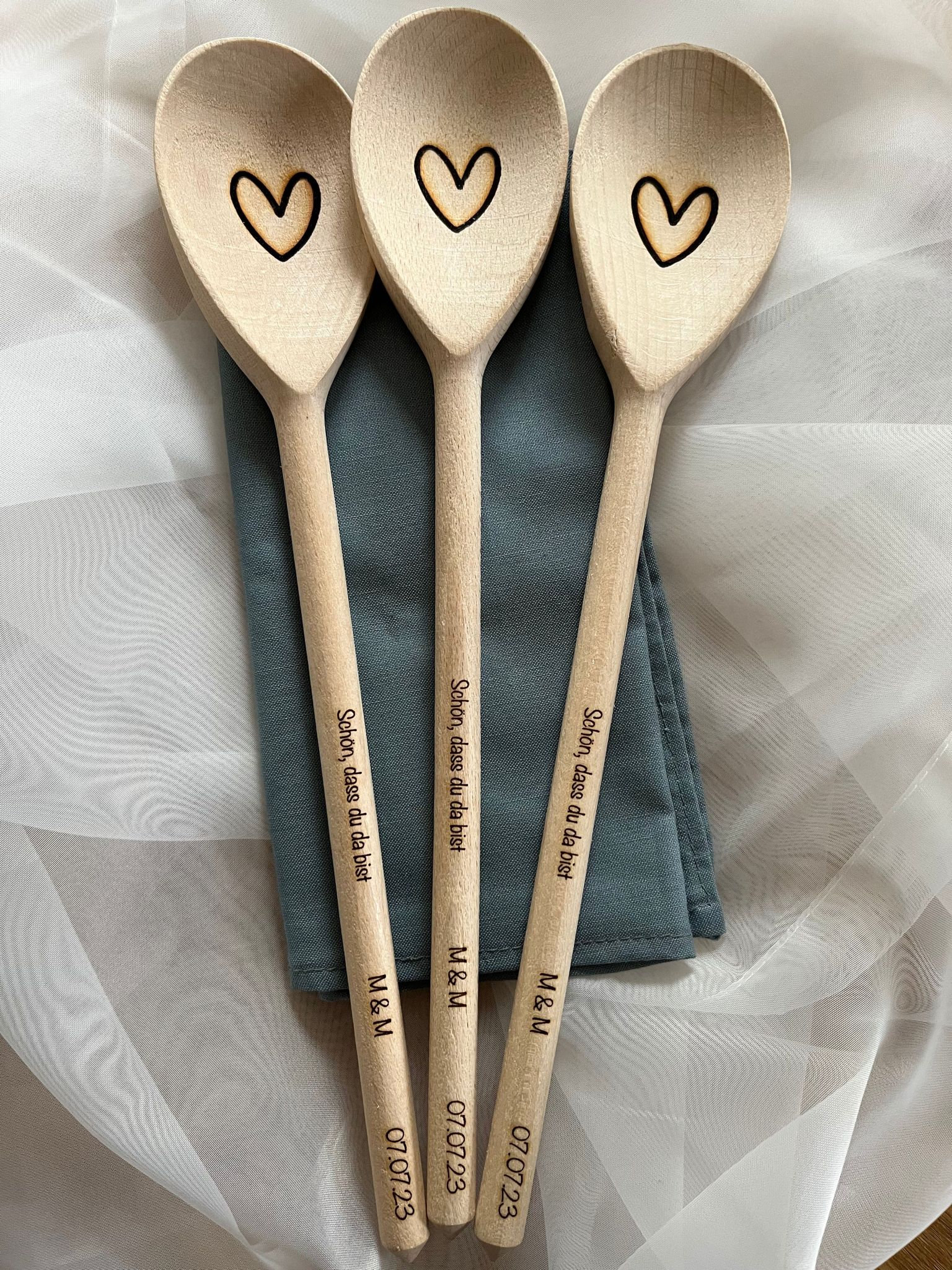 Personalisierter Kochlöffel, Gastgeschenke, Kochlöffel aus Holz mit