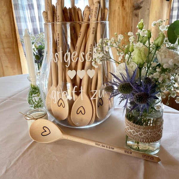 Personalized cooking spoon, party favors, wooden cooking spoon with engraving