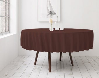 Runde Tischdecke 150cm Restly Brown Premium schmutzabweisende Farbe Für Hochzeiten Partys Geburtstage Veranstaltungen