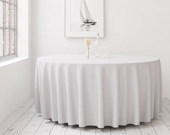 Runde Tischdecke 300cm Restly White Premium schmutzabweisende Farbe Für Hochzeiten Partys Geburtstage Veranstaltungen