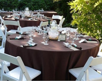 Runde Tischdecke 320cm Restly Brown Premium schmutzabweisende Farbe Für Hochzeiten Partys Geburtstage Veranstaltungen