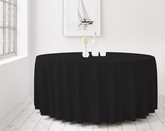 Runde Tischdecke 290cm Restly Schwarz Premium schmutzabweisende Farbe Für Hochzeiten Partys Geburtstage Veranstaltungen