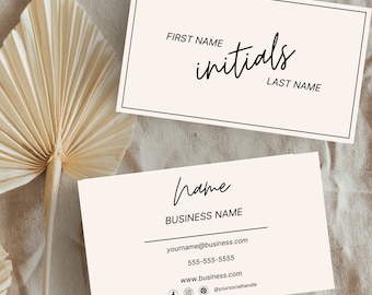 Editable personalized business card template - Canva digital download